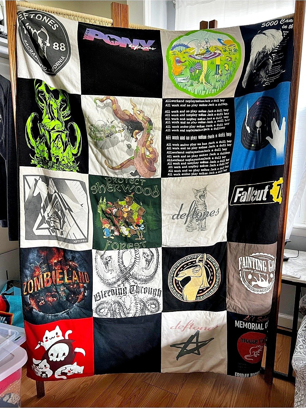 Custom t-shirt quilt deftones fight club Rick and Morty Robinhood lion king